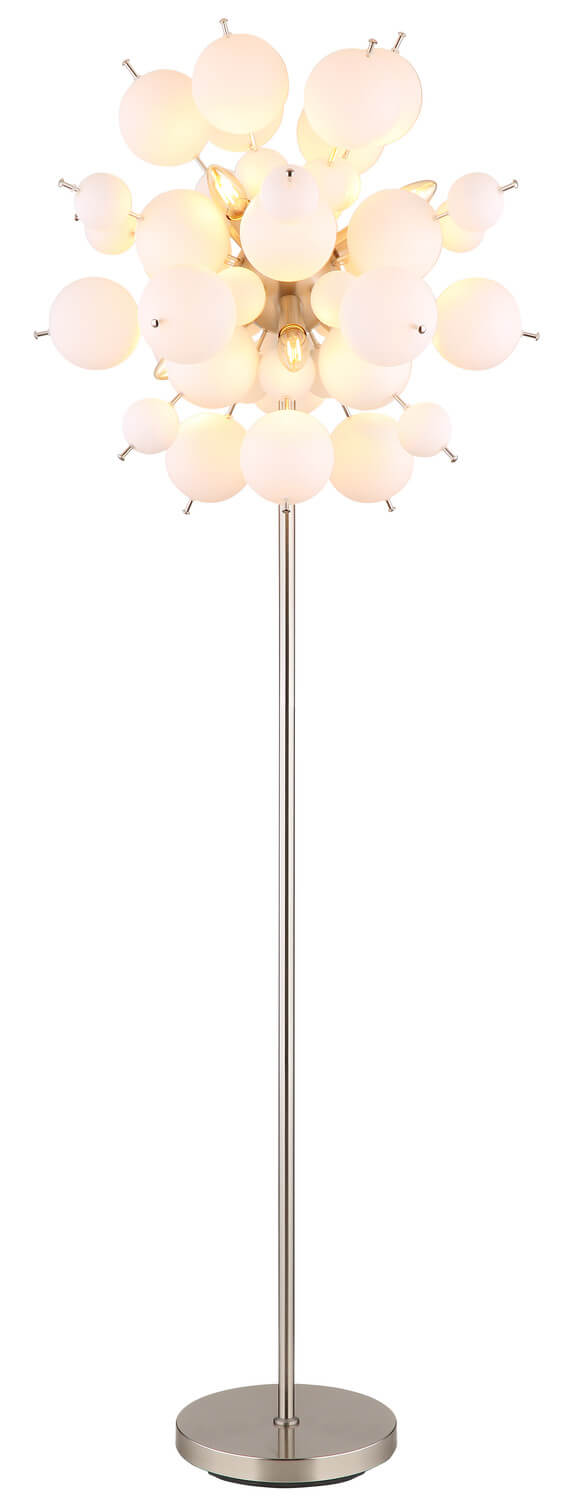 Lampadaire Udo nickel satiné