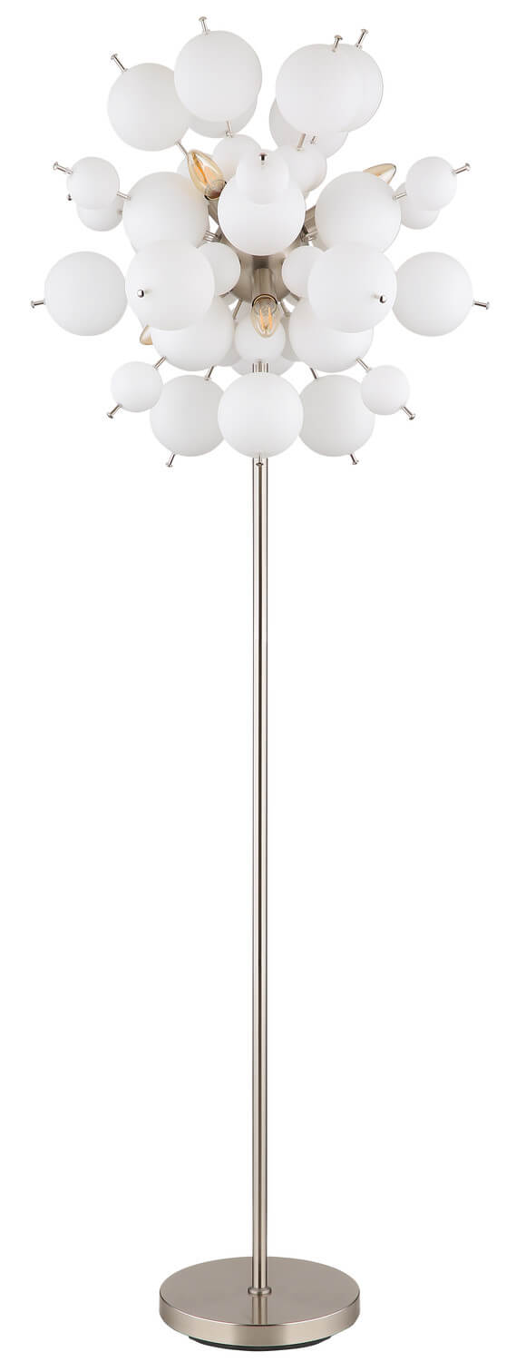 Lampadaire Udo nickel satiné