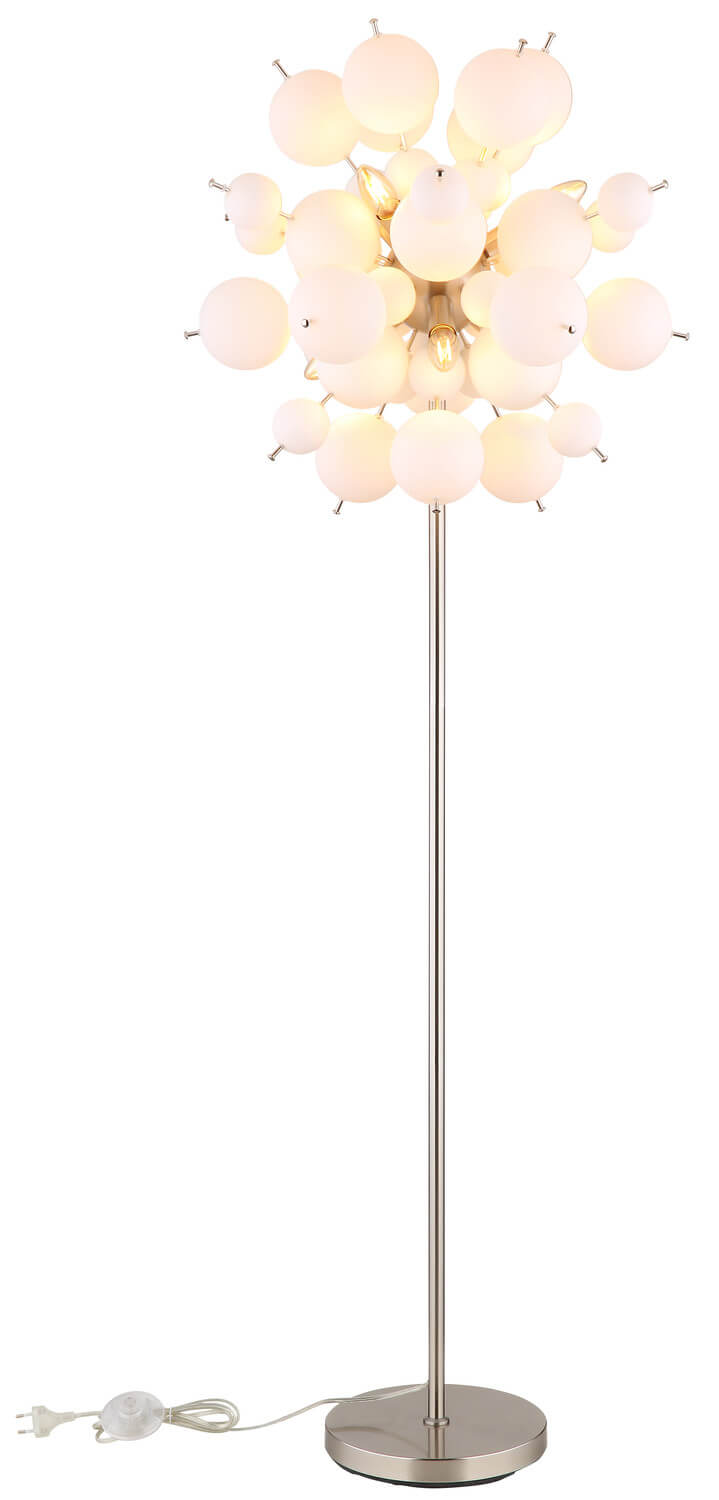Lampadaire Udo nickel satiné