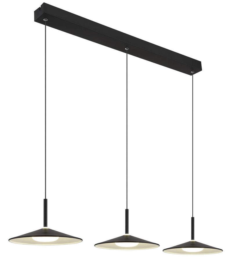 Suspension Lampone noire mat, H 150 cm