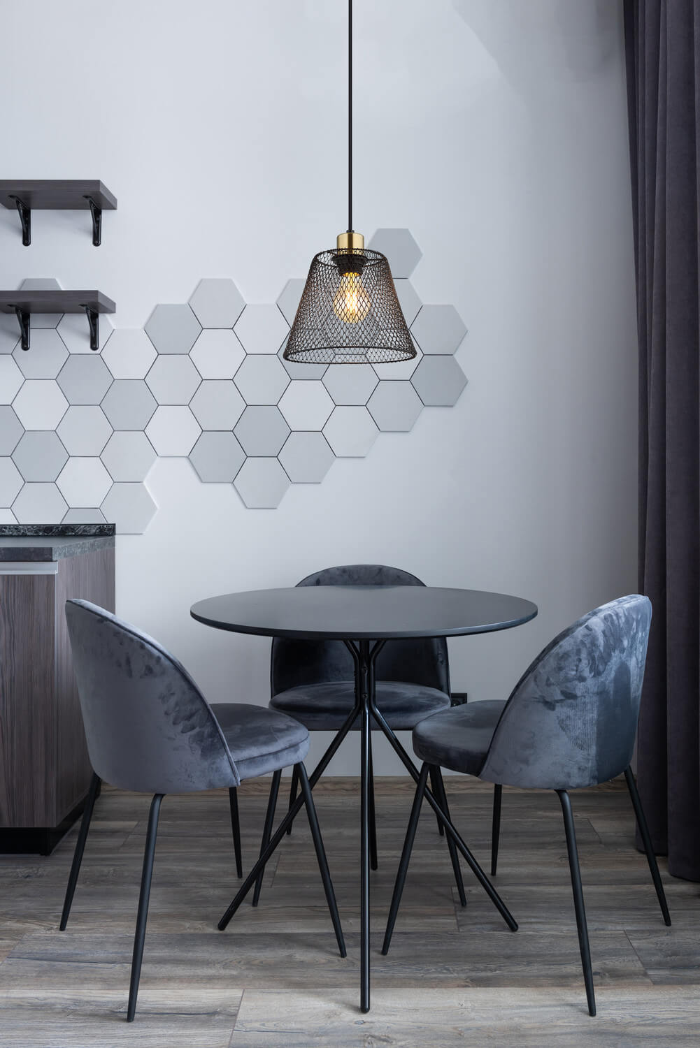 Suspension Baku noire mat (15646H)