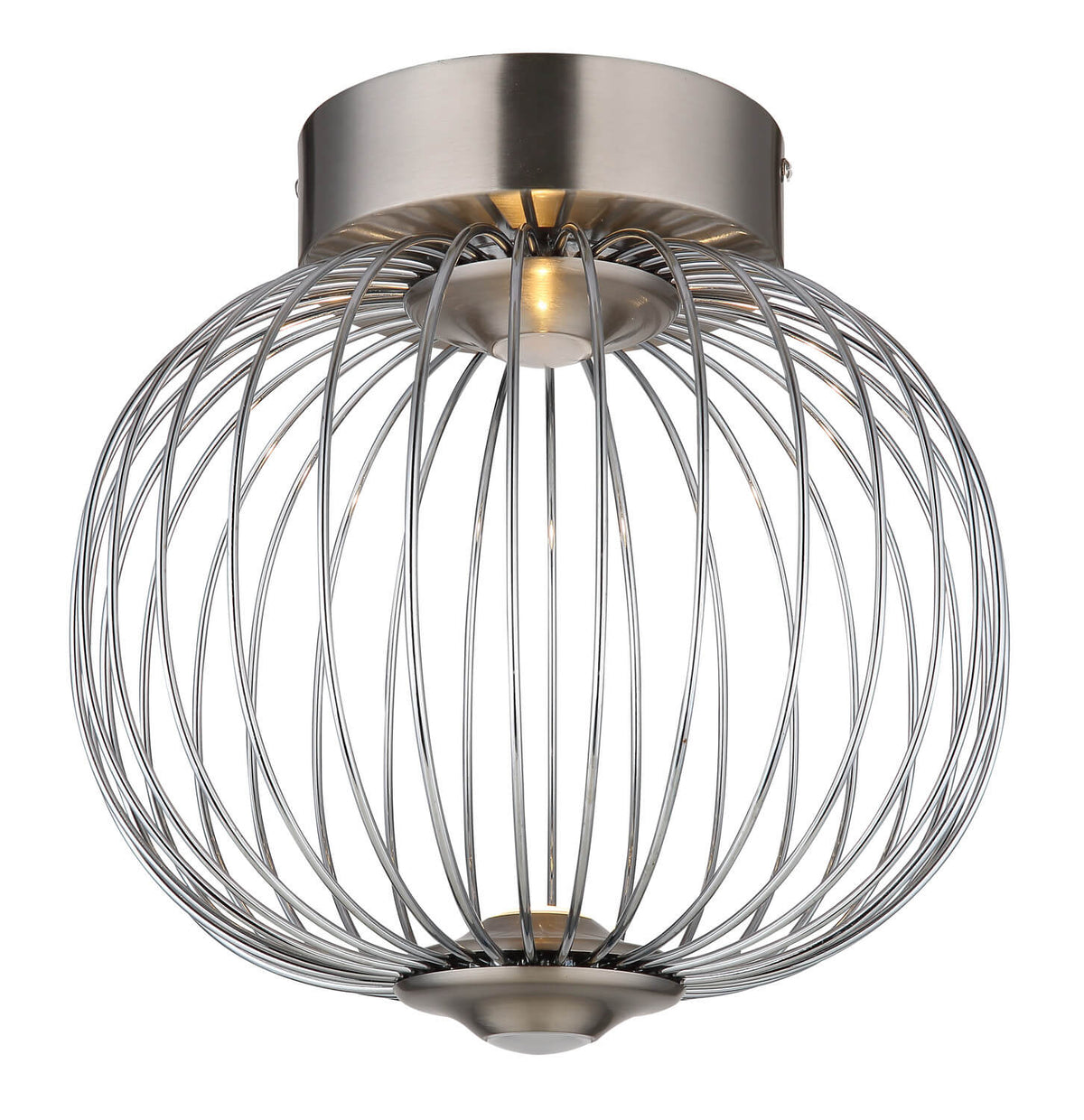 Vue rapprochée du plafonnier allumé diffusant une lumière chaude