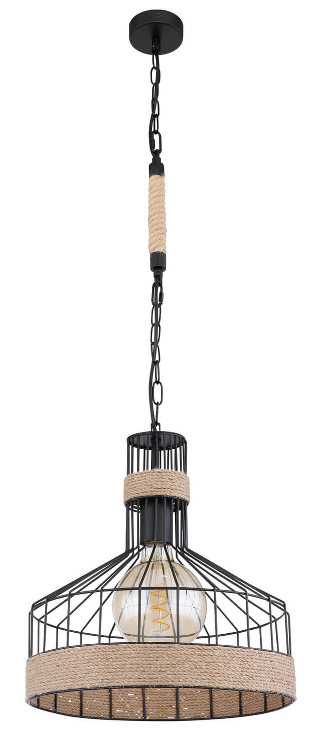 Suspension Halia noire mat, H 135 cm