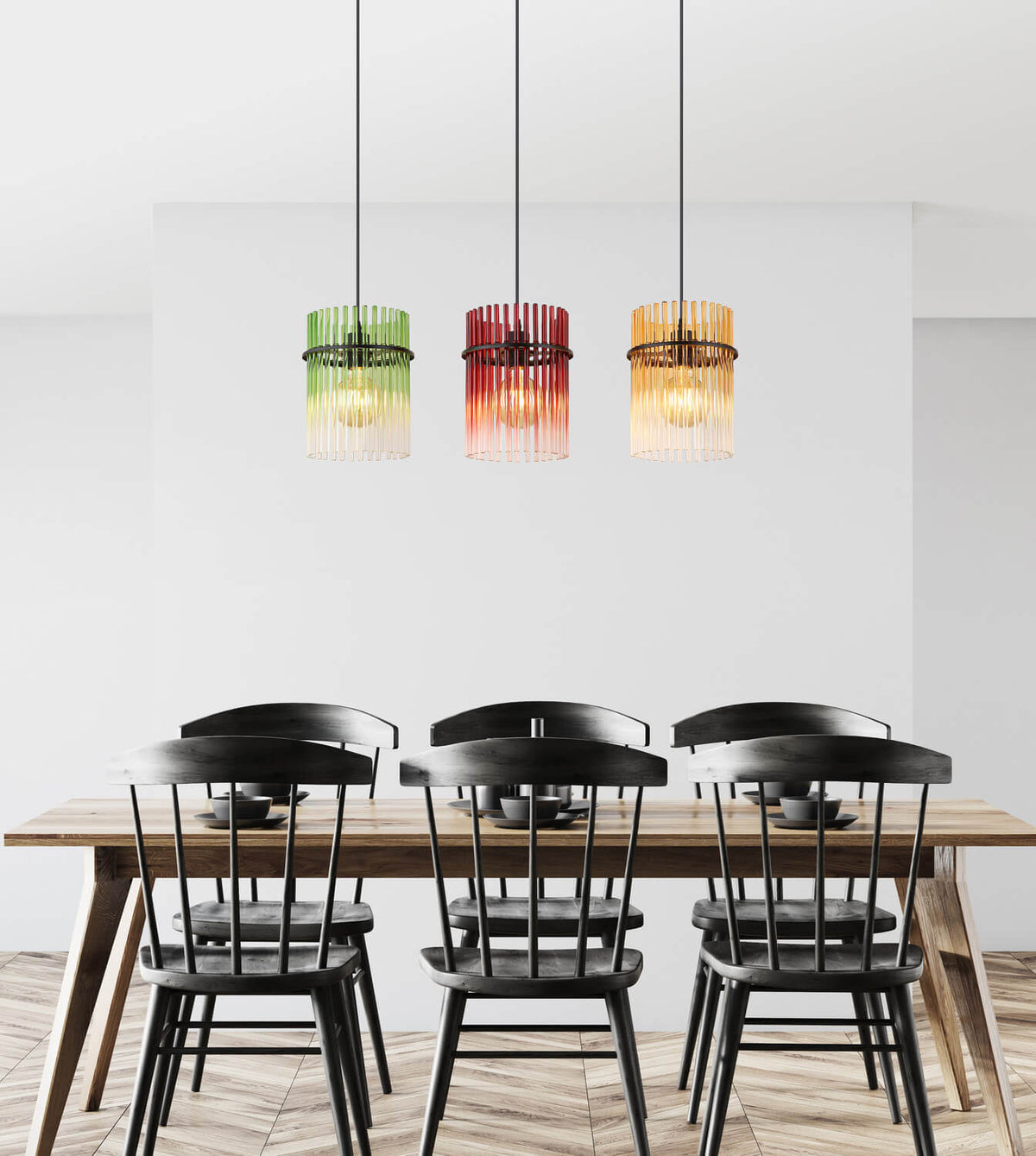 Suspension Gorley noire mat, H 140 cm (15698-3HMM)