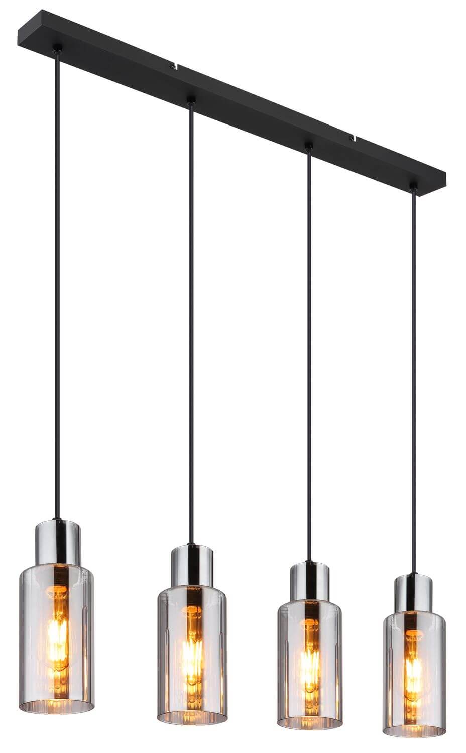 Suspension Lidaria noire mat (15708-4H)