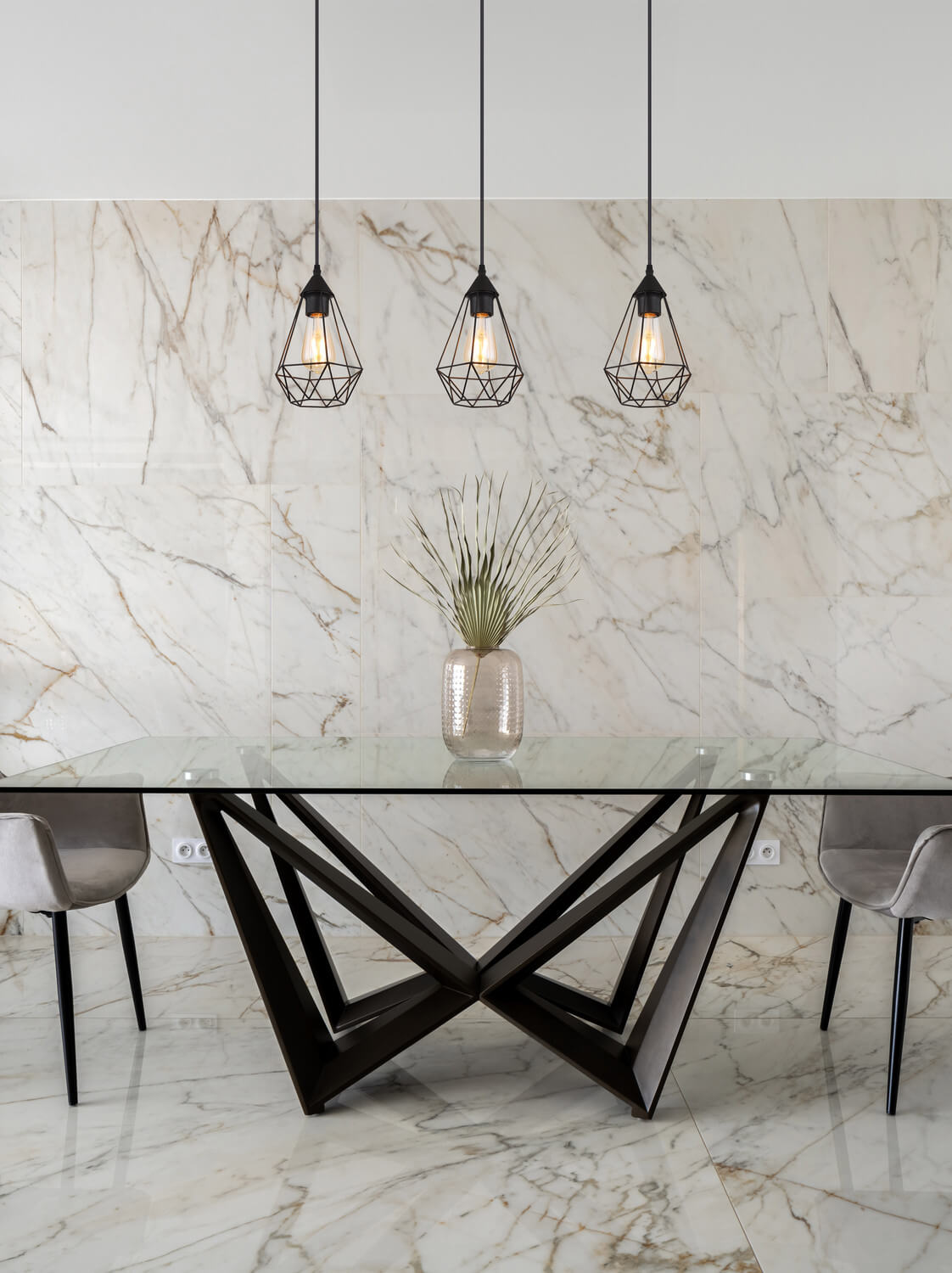 Suspension Zachary noire mat (15745-3H)