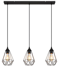 Suspension Zachary noire mat (15745-3H)