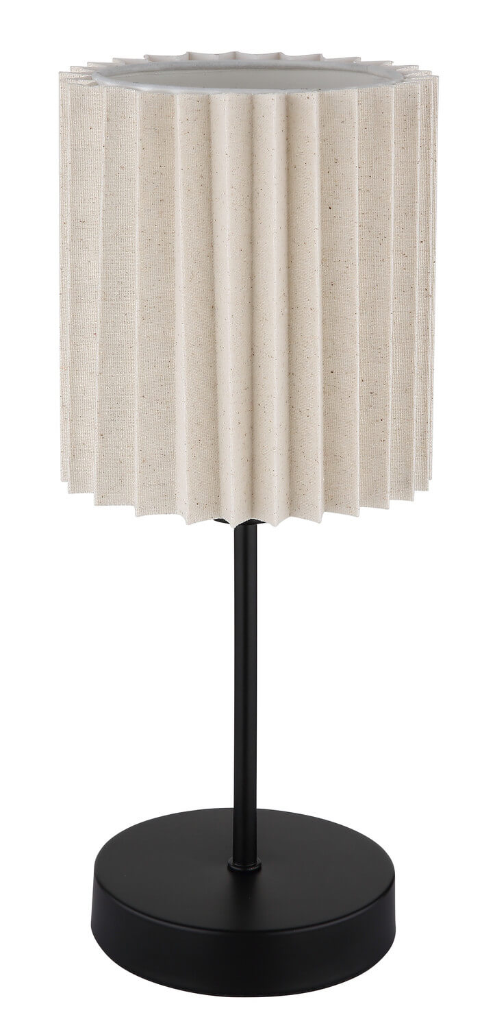 Abat-jour éteint, vue rapprochée de la texture du tissu chiné