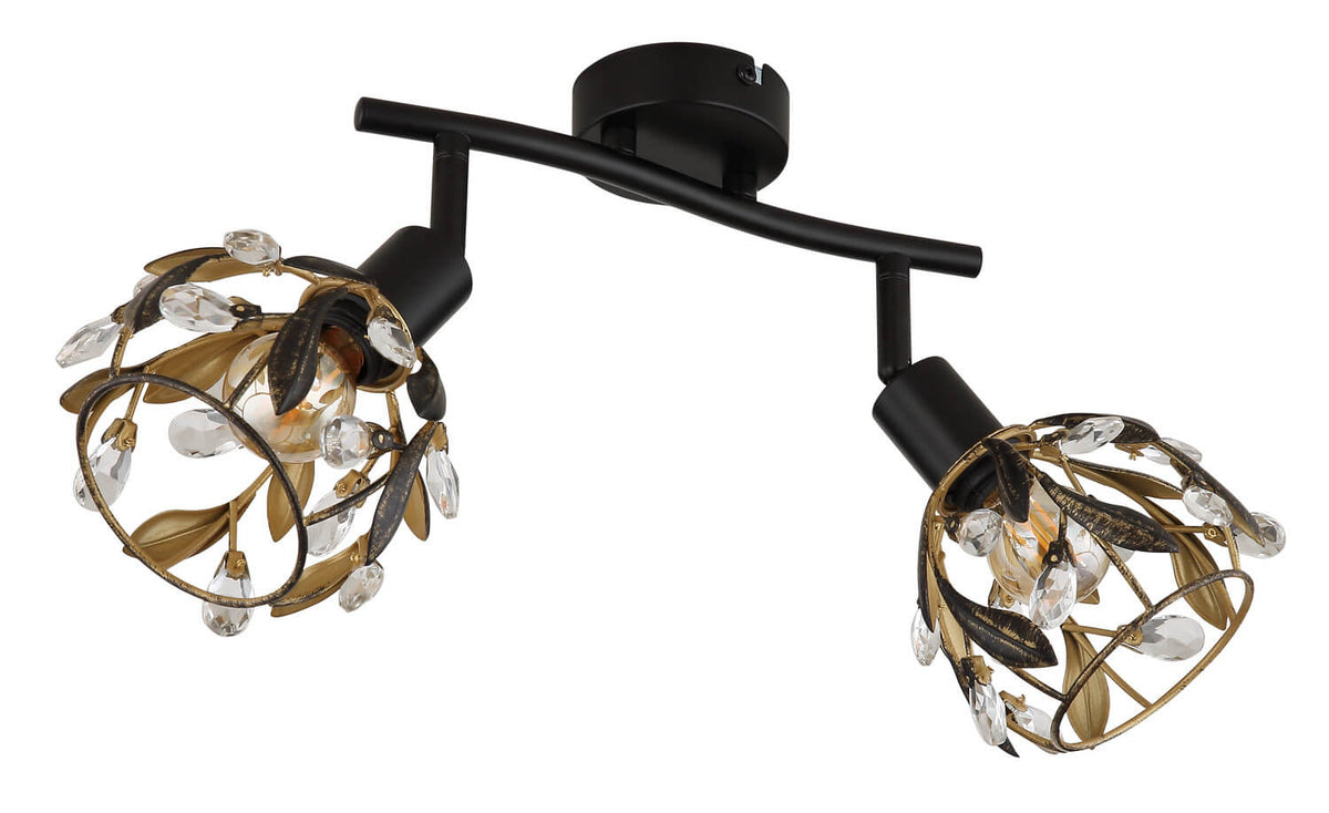 Spot Mika noir mat, L 25 cm