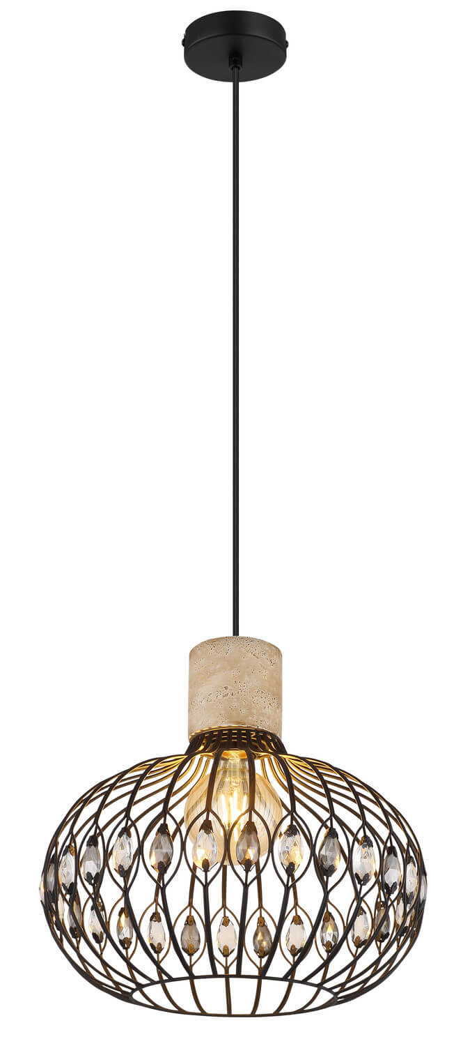 Suspension Dorthy noire mat (15778H)