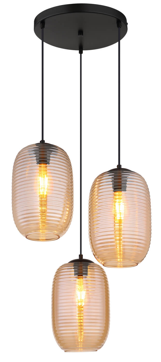 Suspension Jefrey noire mat (15794-3HRA)