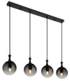 Suspension Dalton noire mat, H 130 cm