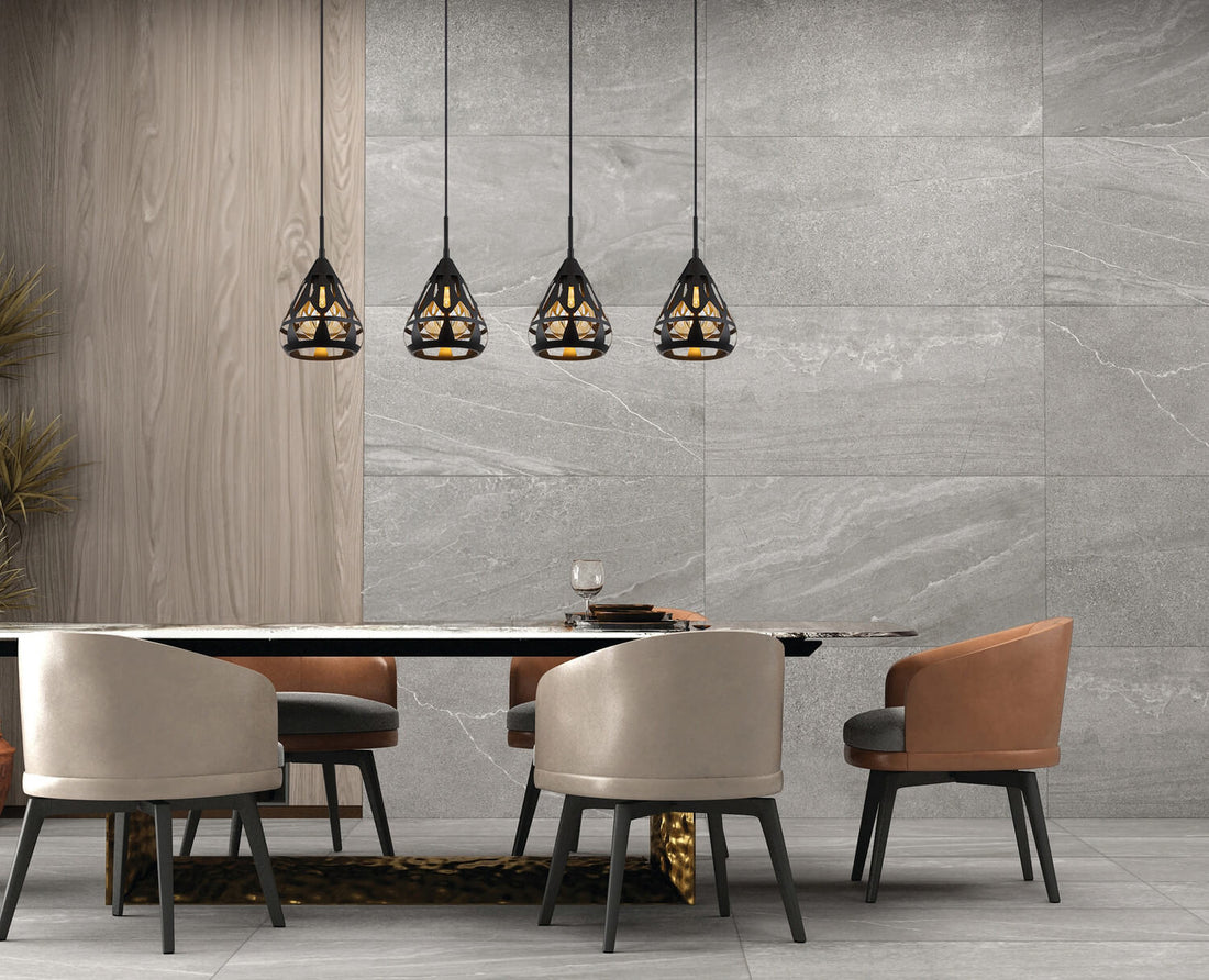 Suspension Hassan noire mat (15889-4H)