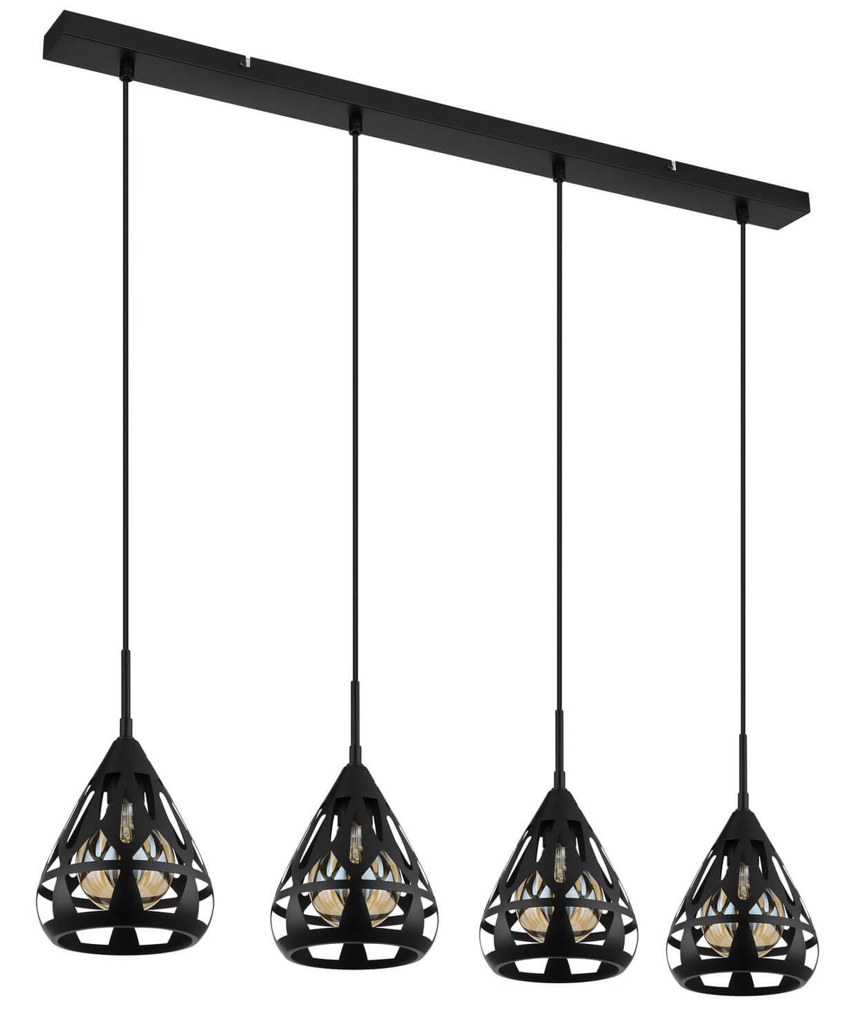 Suspension Hassan noire mat (15889-4H)