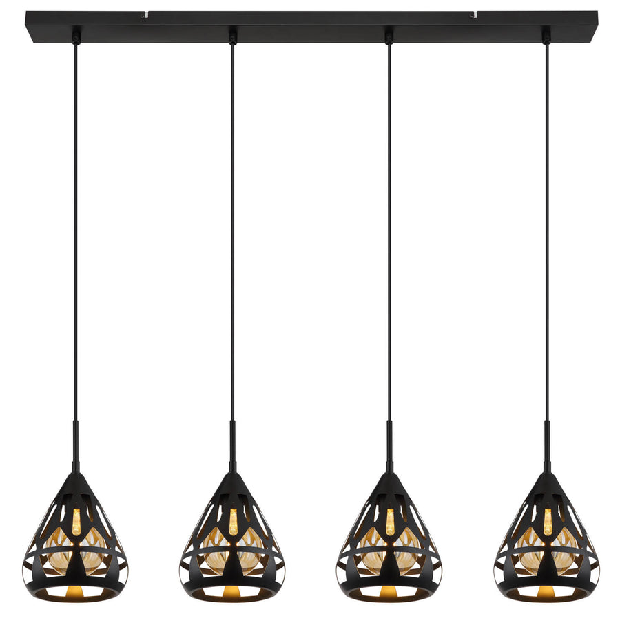 Suspension Hassan noire mat (15889-4H)