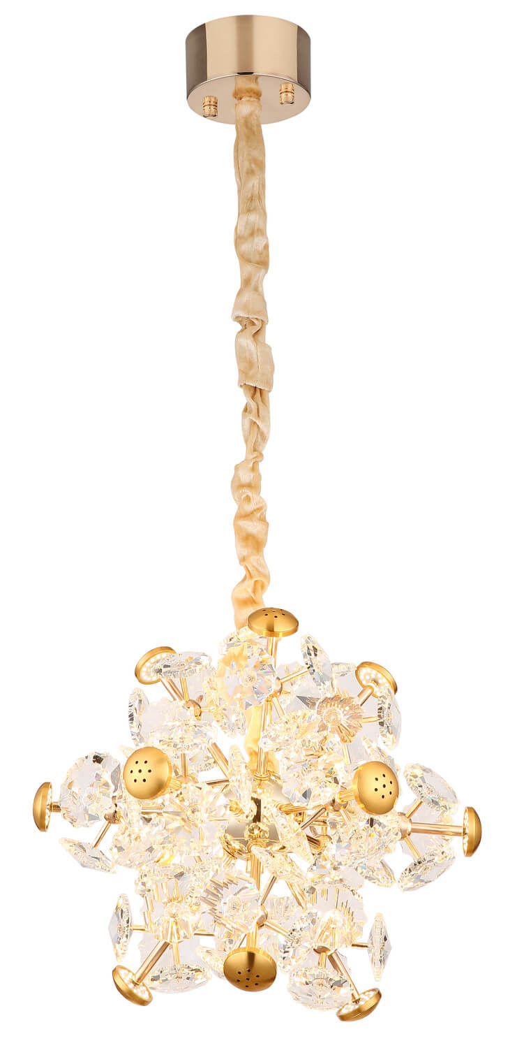 Suspension Floriella dorée, H 120 cm