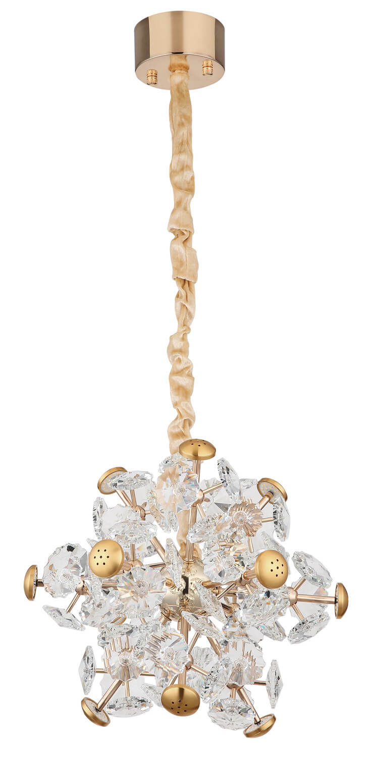 Suspension Floriella dorée, H 120 cm