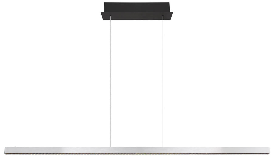 Vue de face montrant la longueur totale du bandeau lumineux suspendu
