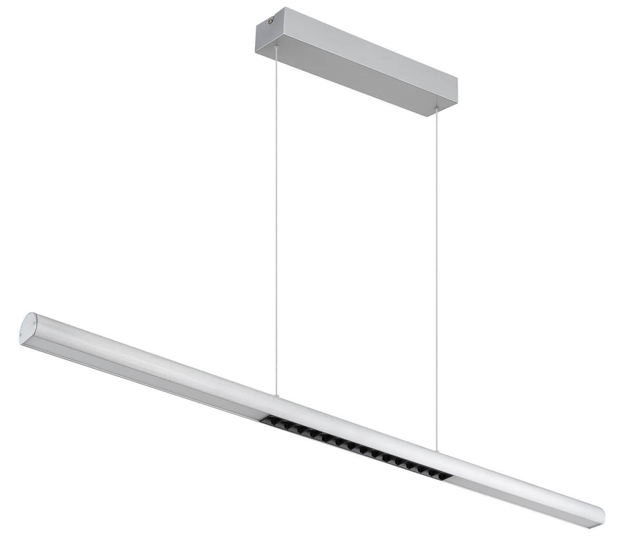Vue en perspective du luminaire éteint montrant les modules LED alignés sous le tube