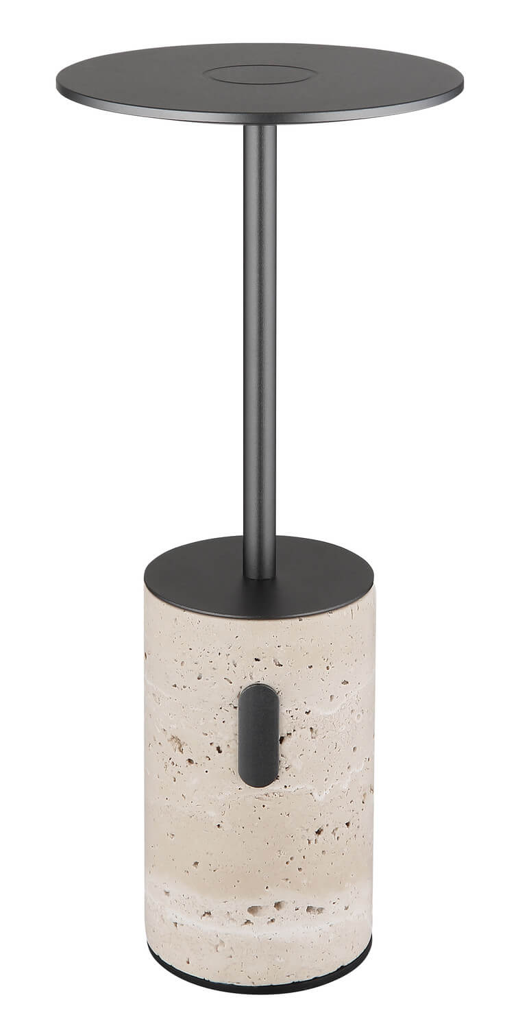 Lampe à poser Travertin grise, H 27,6 cm