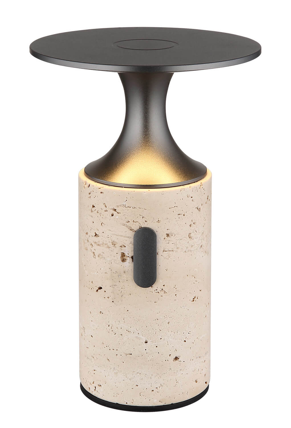 Lampe à poser Travertin grise, H 18,8 cm
