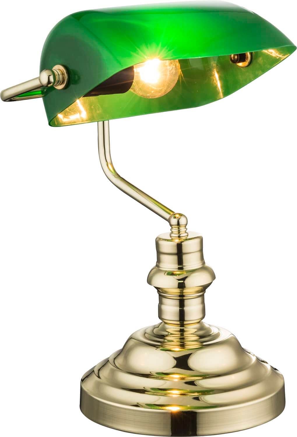 Lampe à poser Antique laiton et verte