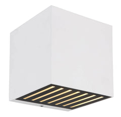 Luminaire extérieur Illi blanc mat et aluminium, H 10 cm
