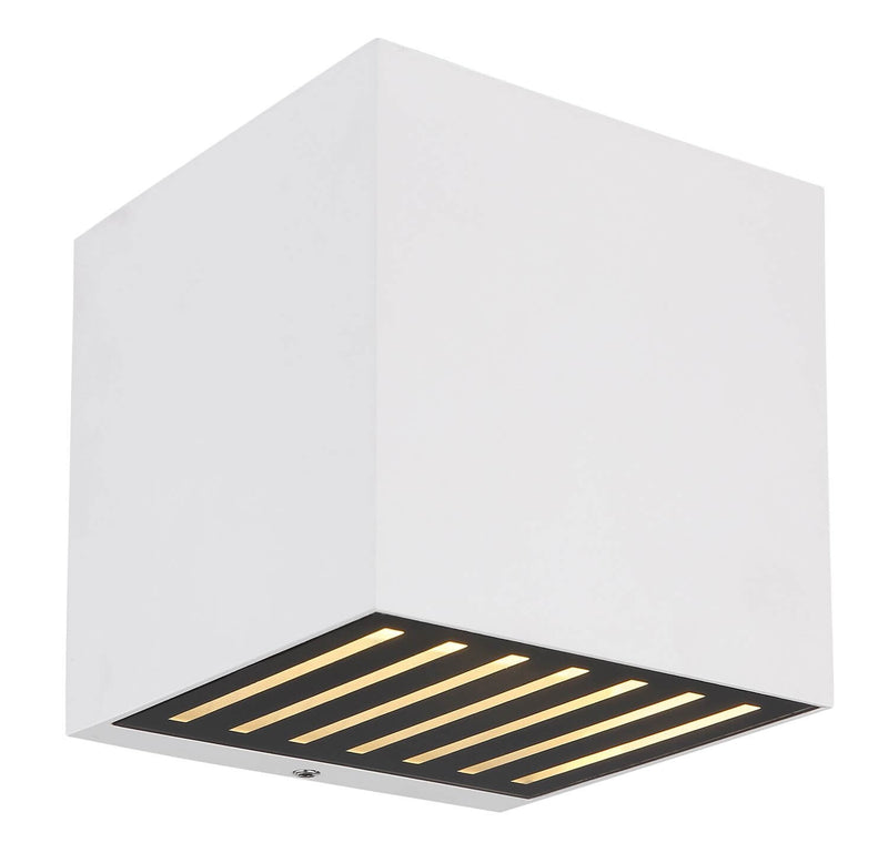 Luminaire extérieur Illi blanc mat et aluminium, H 10 cm