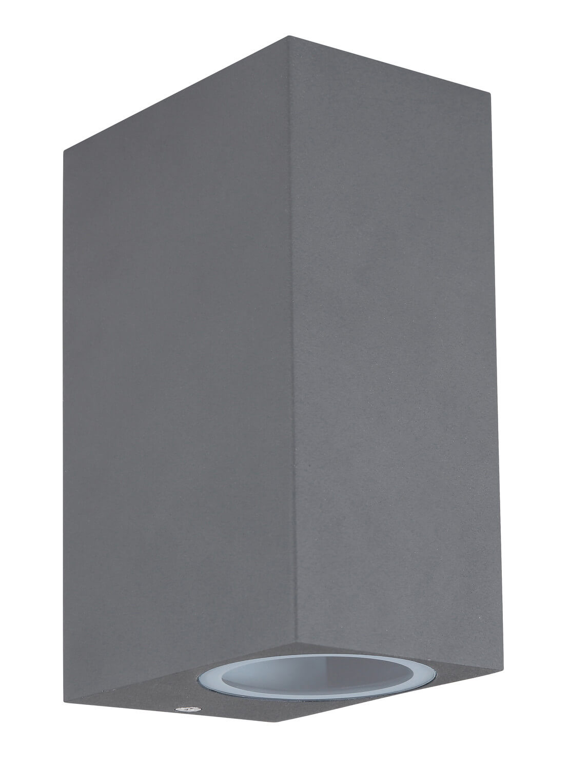 Vue rapprochée du luminaire montrant la bague diffuseur blanche et la finition anthracite.
