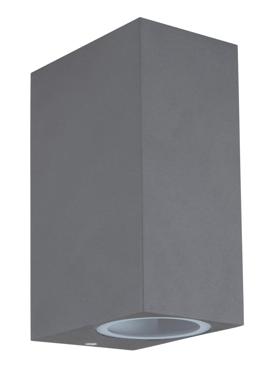 Vue rapprochée du luminaire montrant la bague diffuseur blanche et la finition anthracite.