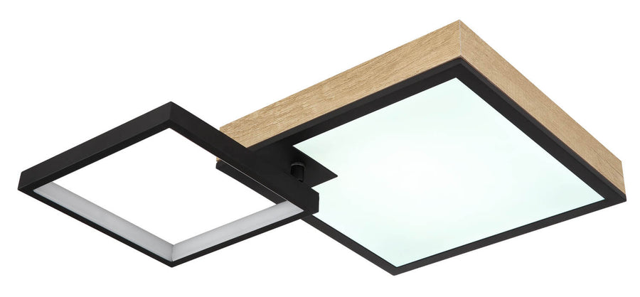 Plafonnier Jacky noir mat, L 60 cm