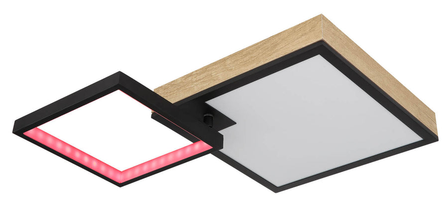 Plafonnier Jacky noir mat, L 60 cm
