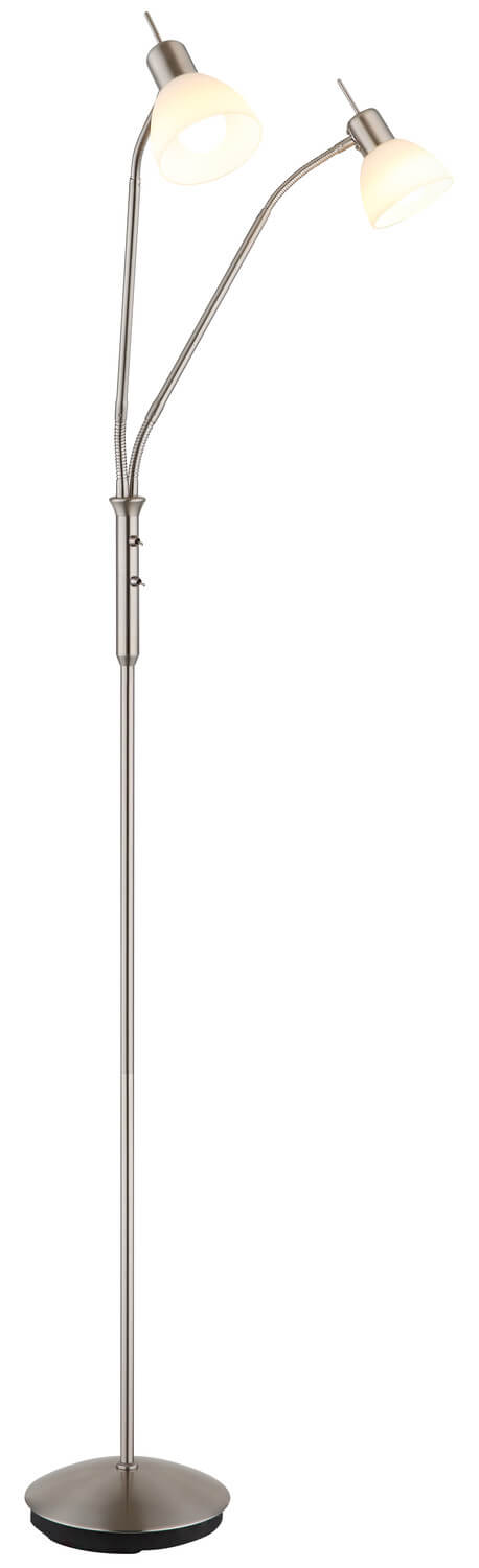Lampadaire Malte nickel satiné, H 152 cm