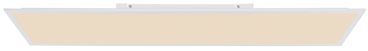 Plafonnier Doro blanc mat et aluminium, L 120 cm