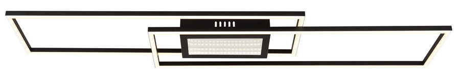 Plafonnier Saunders noir mat, L 96 cm