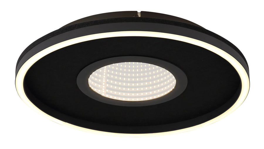 Vue rapprochée de face montrant l'anneau lumineux et les LED centrales