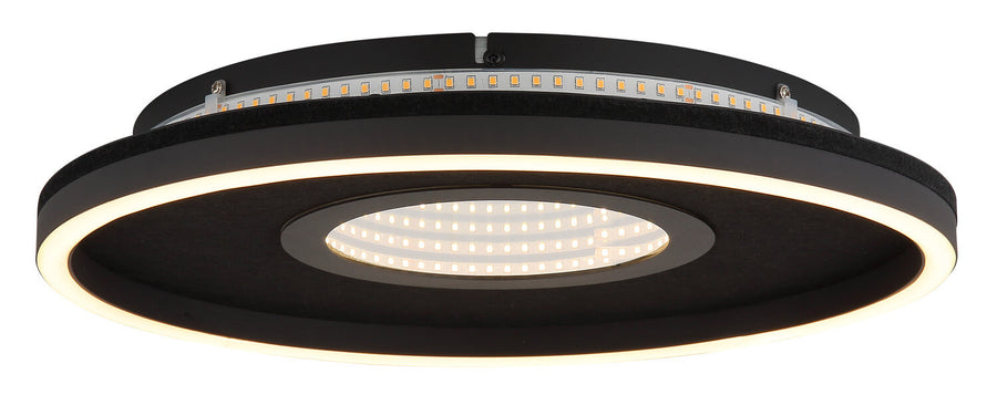 Vue de profil éclairée révélant le ruban LED fixé sous la base