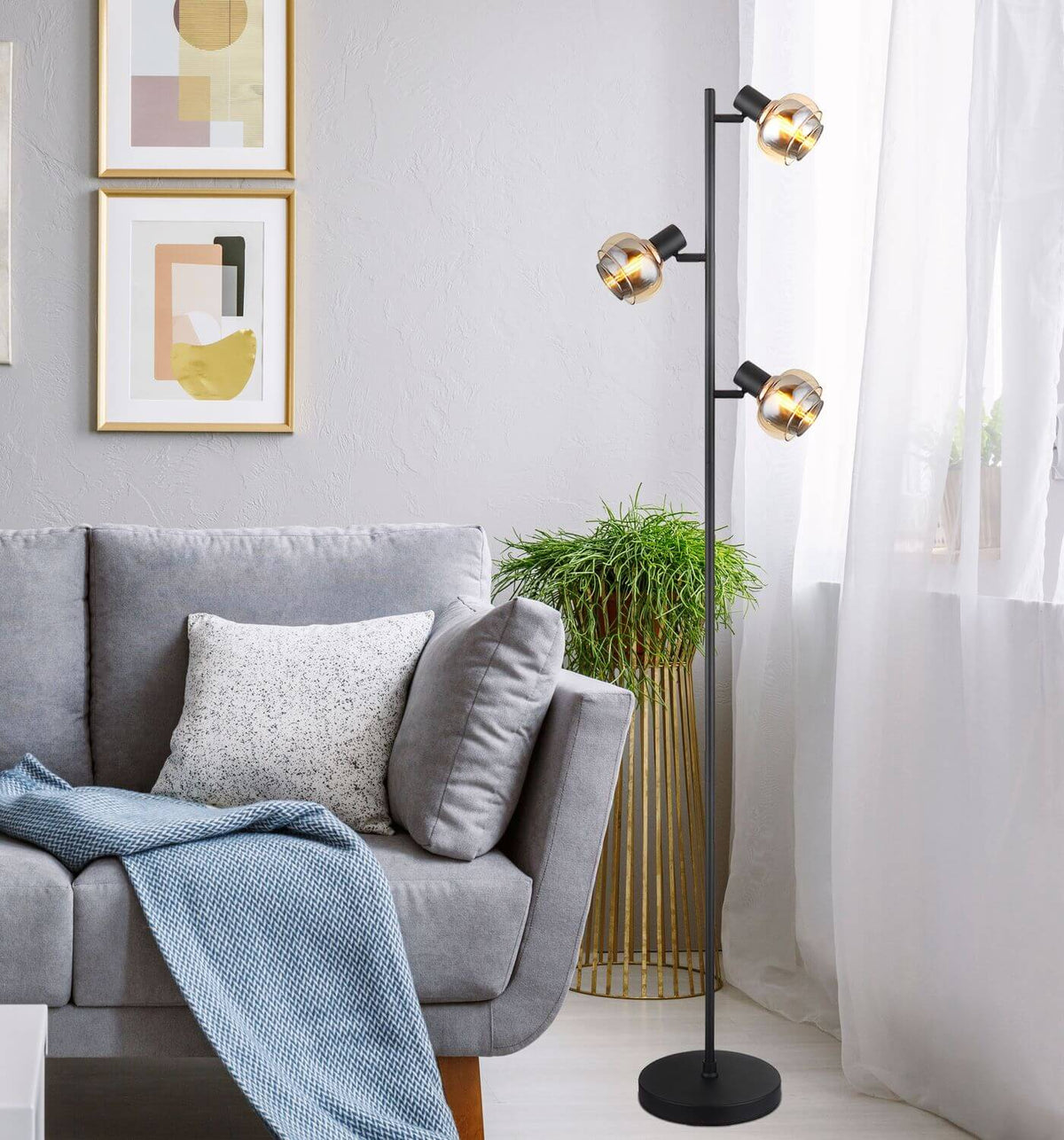 Lampadaire Tokki noir mat