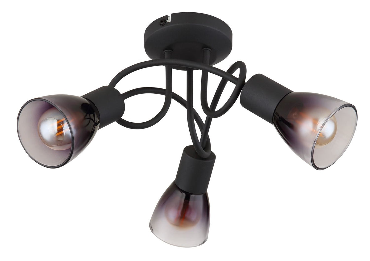 Spot Satella noir mat, Ø 22 cm