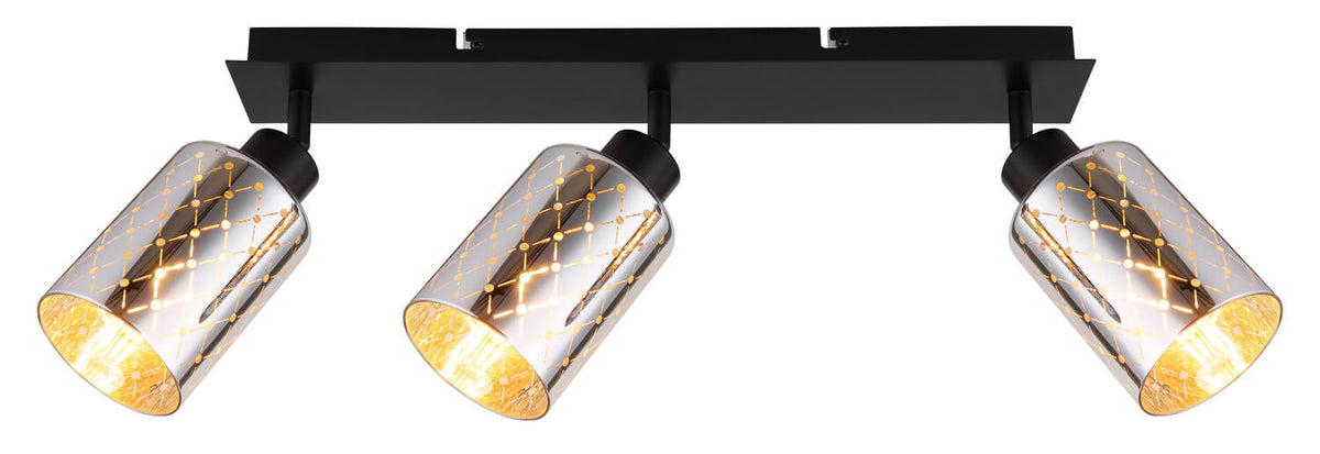 Spot Alonso noir mat, L 66 cm