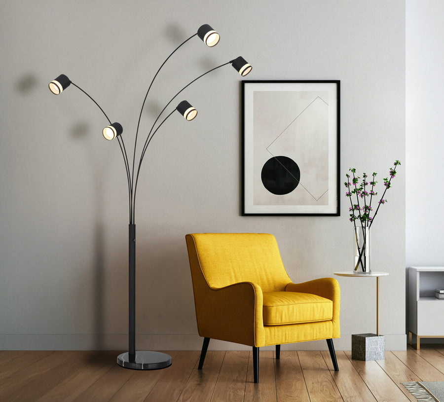 Lampadaire Lucero noir mat