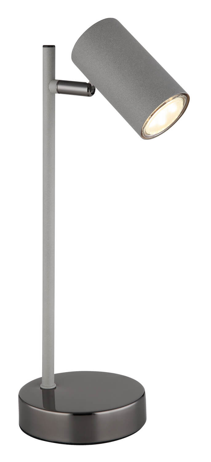 Lampe à poser Robby noire et chromée