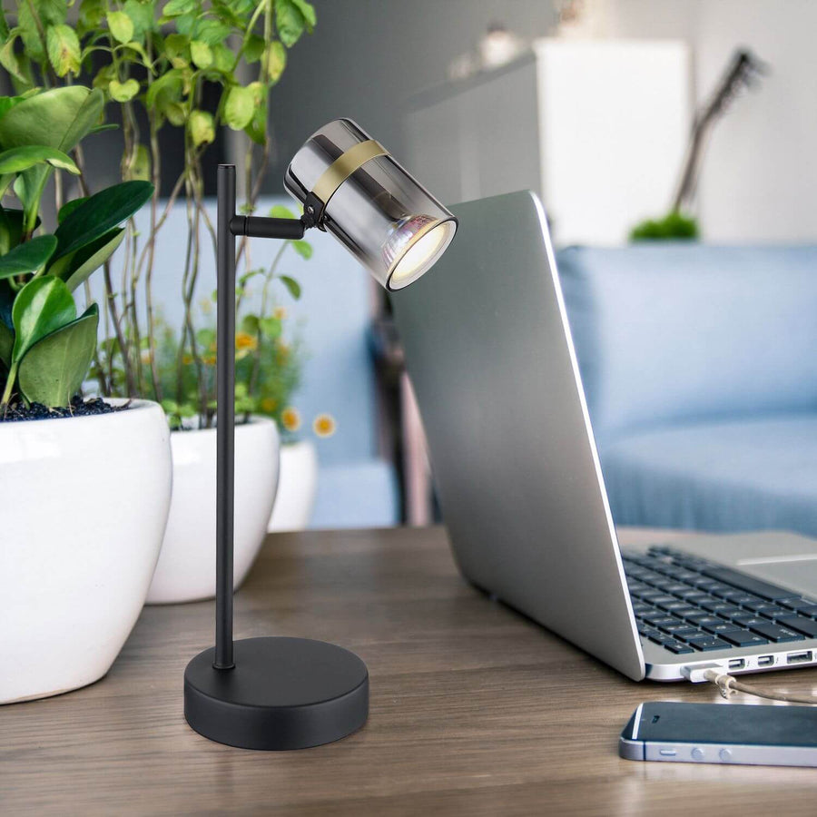 Lampe à poser Trabby noire mat