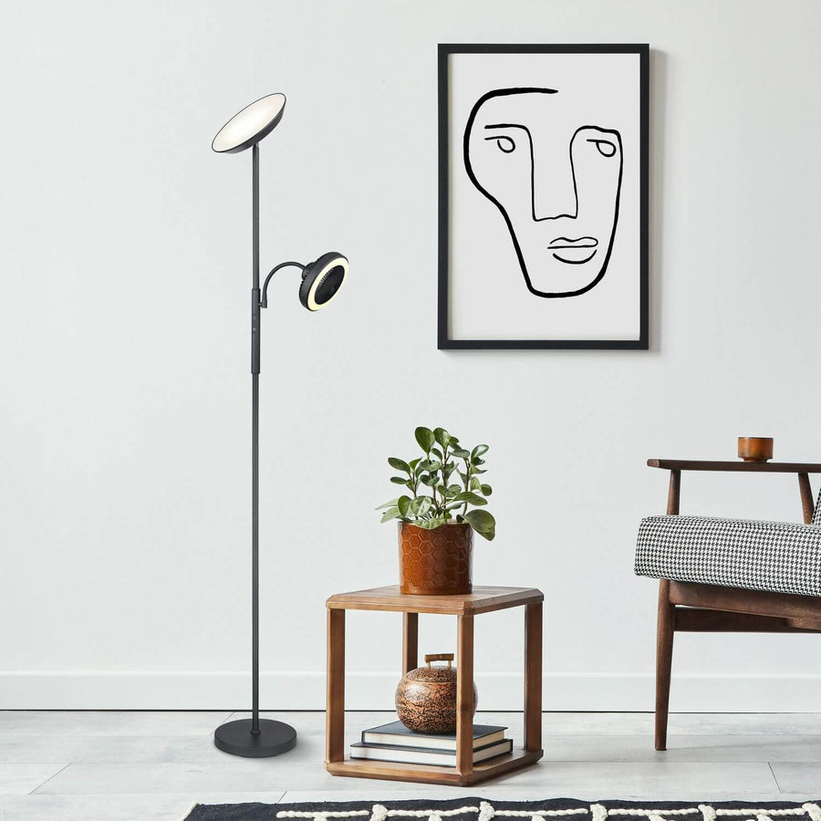 Lampadaire Davyd noir mat