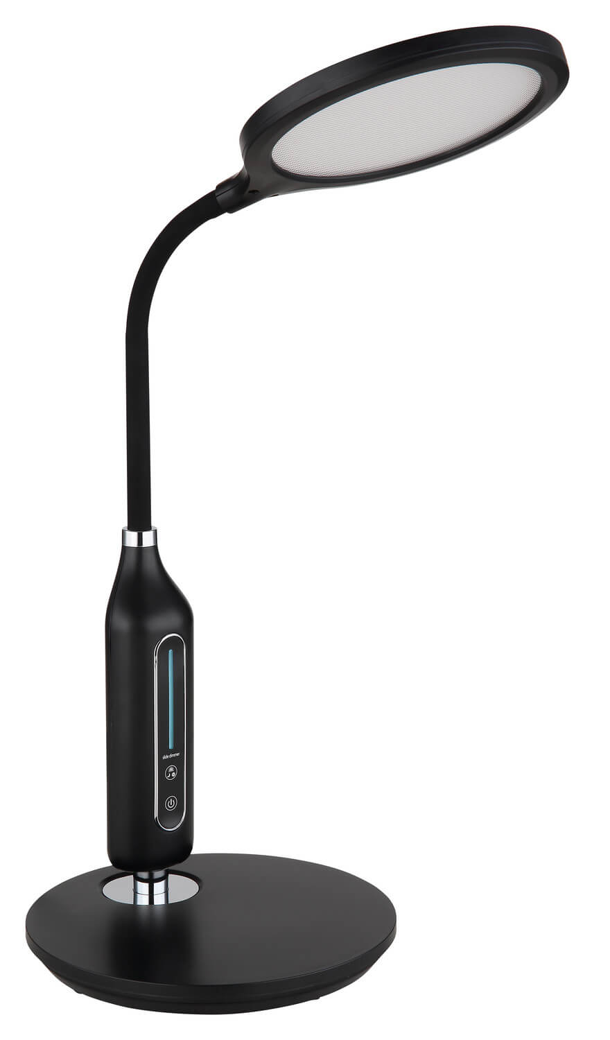 Détail du diffuseur ovale en résille blanche et de la finition noire mate