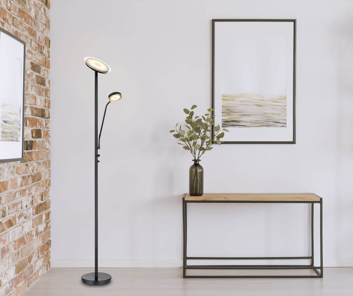 Lampadaire Ernst noir mat