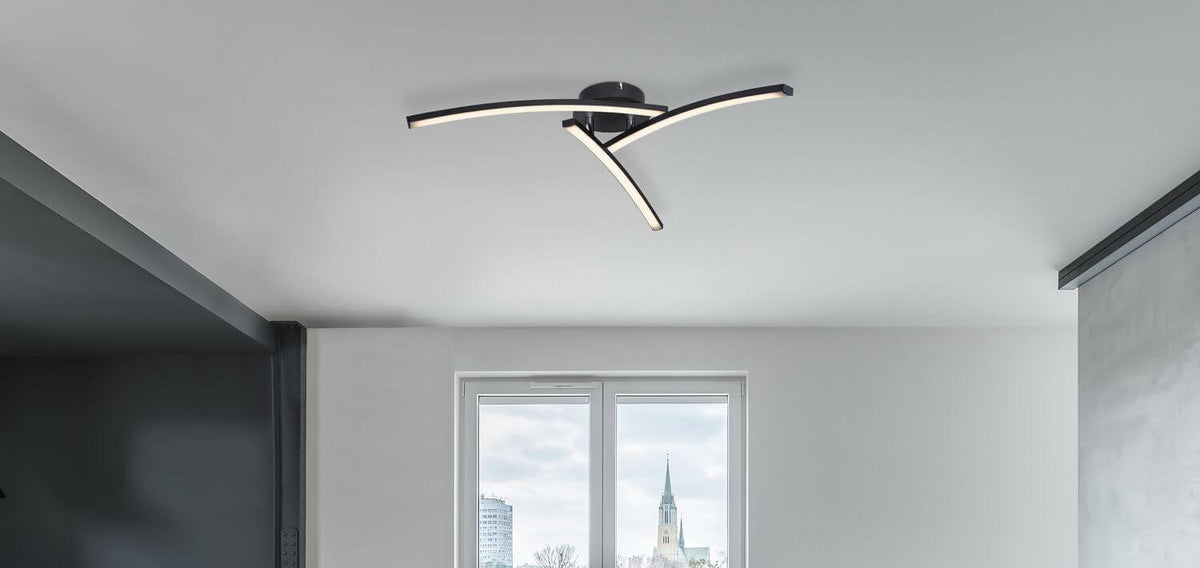 Plafonnier Tansy I noir mat, Ø 60 cm