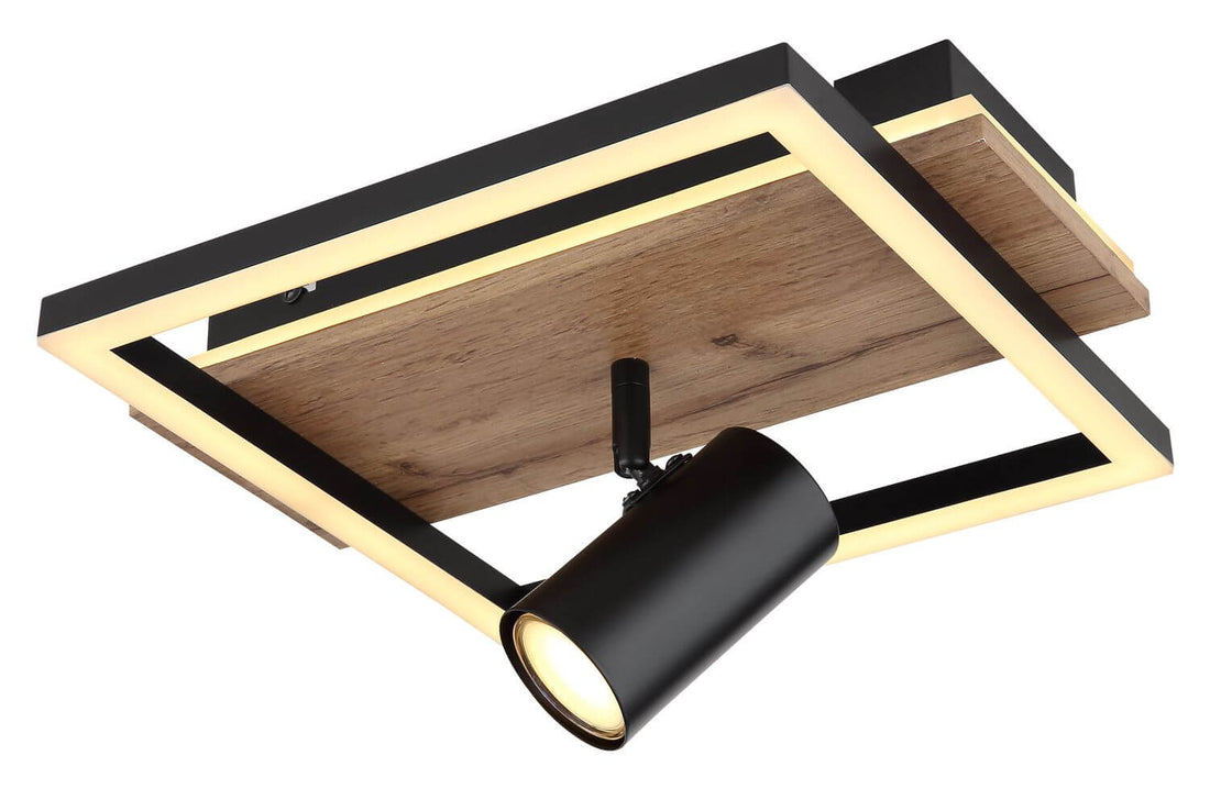 Plafonnier Kassu noir mat, L 27 cm