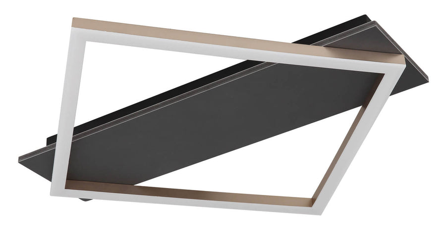 Produit présenté sur fond blanc, cadre lumineux et plaque centrale noire inclinée.