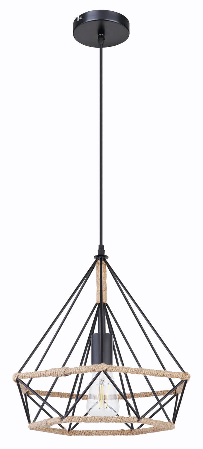 Suspension Ulleu noire, H 150 cm
